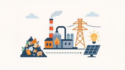 Illusstrtasi eknologi Waste‑to‑Energy