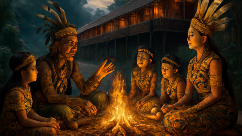 Ilustrasi Suku Dayak Dusun
