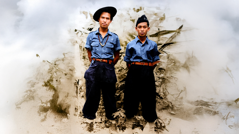 Kapten L Danussaputera dan Letkol Hassan Basry, Juni 1949 di Padang Batung